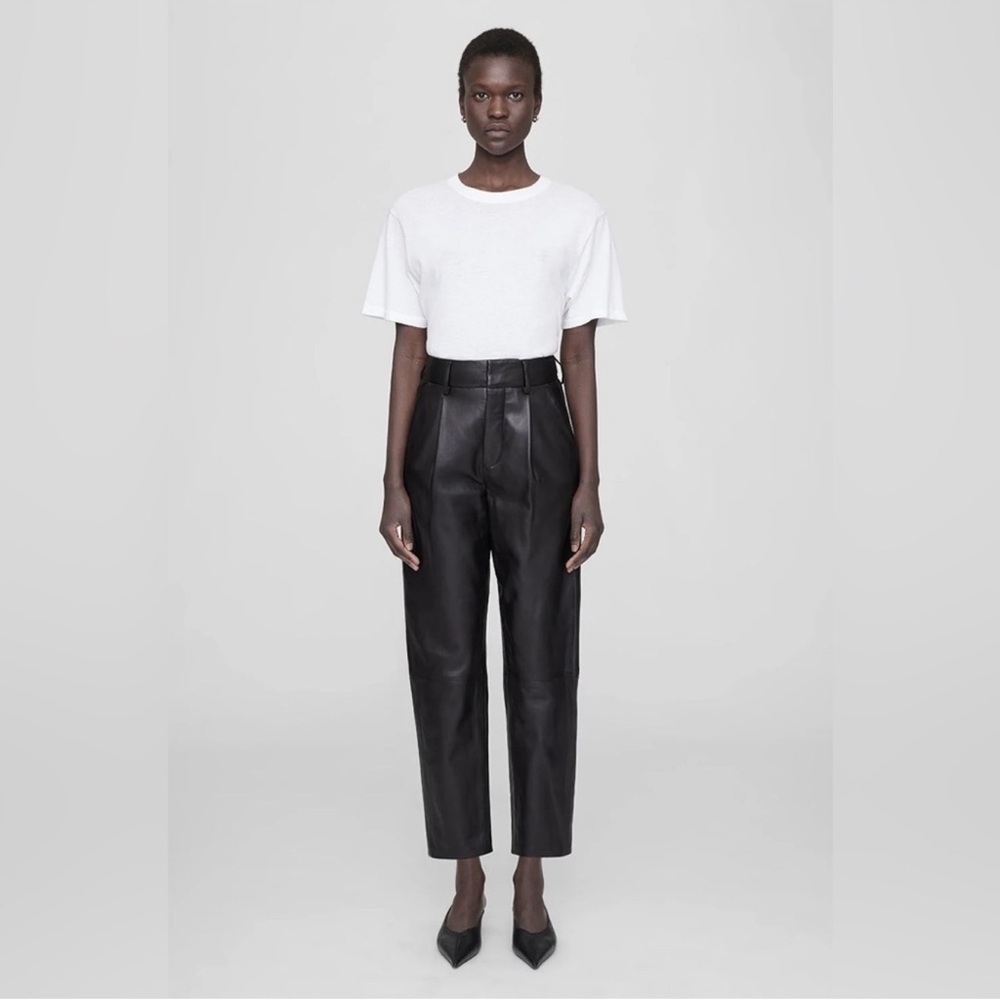 NEW NWT Anine Bing Becky genuine leather trousers size 32